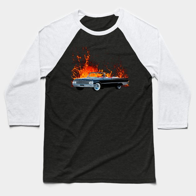 1961 Galaxie 500 in our lava series on front and back Baseball T-Shirt by Permages LLC